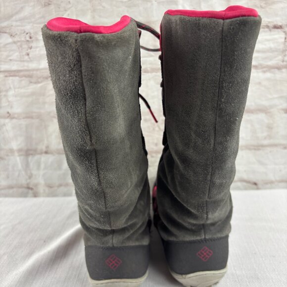 Columbia Girls Youth 2 Pink Gray Loveland Omni-heat Waterproof Winter Snow Boots - Picture 10 of 14